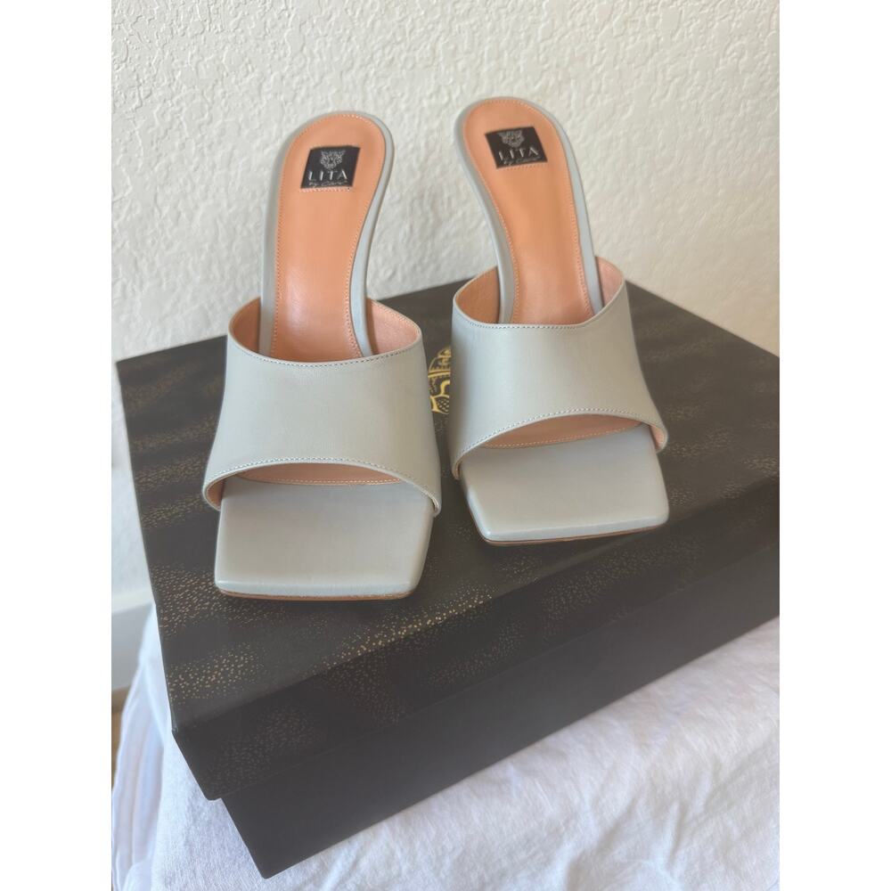 Lita by Ciara | Square Toe Mule in Silver - Picture 6 of 8